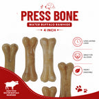 Press Bone Natural 4" - 6 Pcs