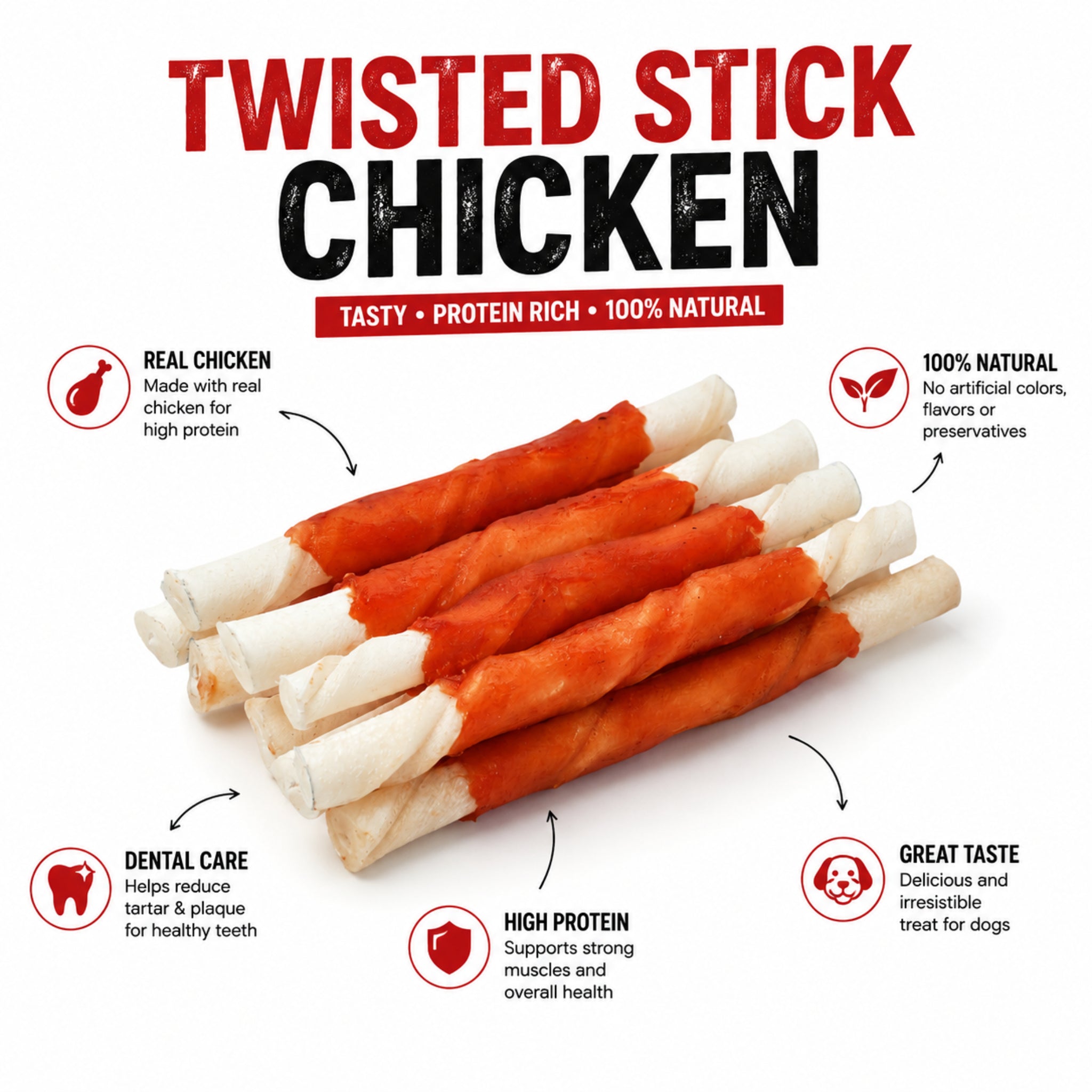 Twisted Sticks Chicken Wrapped - 10 Pcs