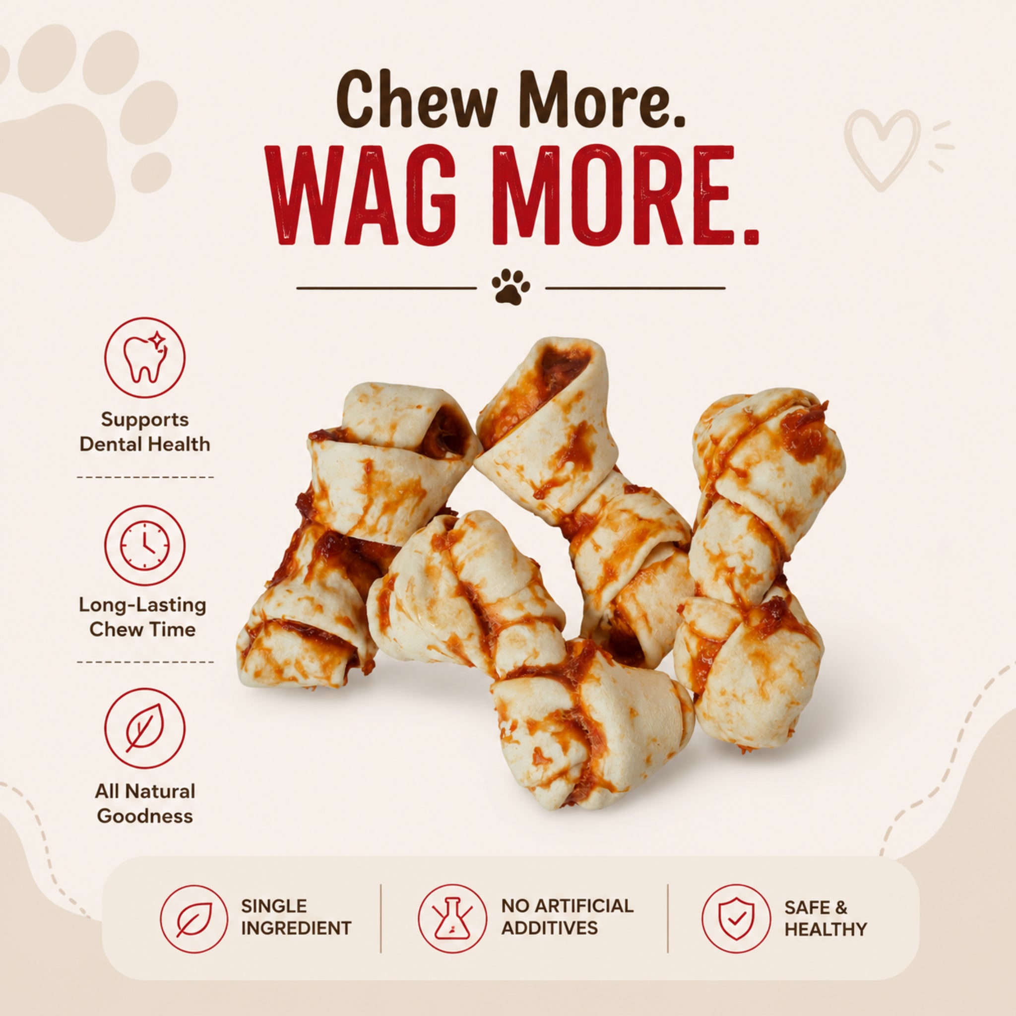 Knotted Bones Chicken Wrapped 4" - 4 Pcs