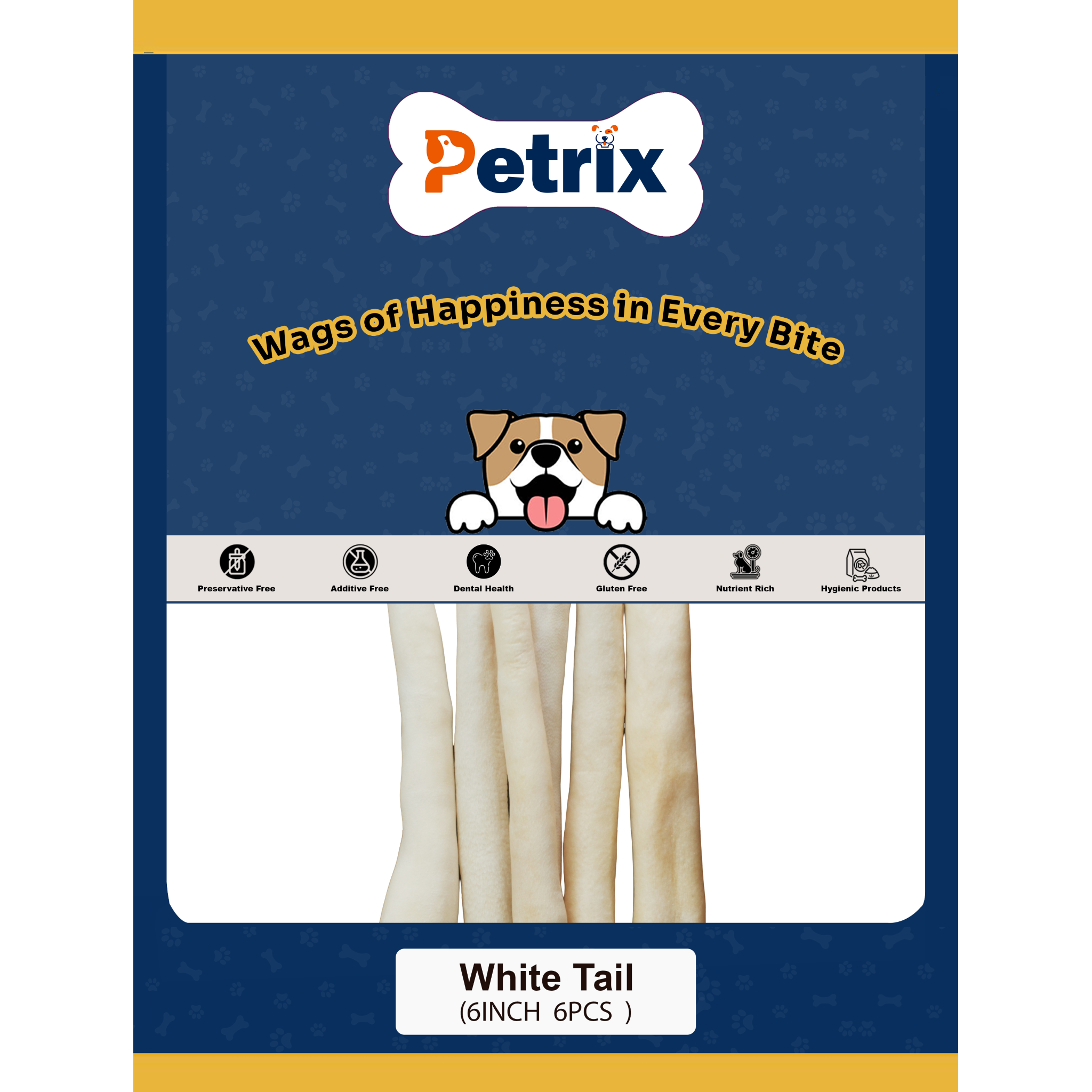 White Tails 6" - 6 Pcs