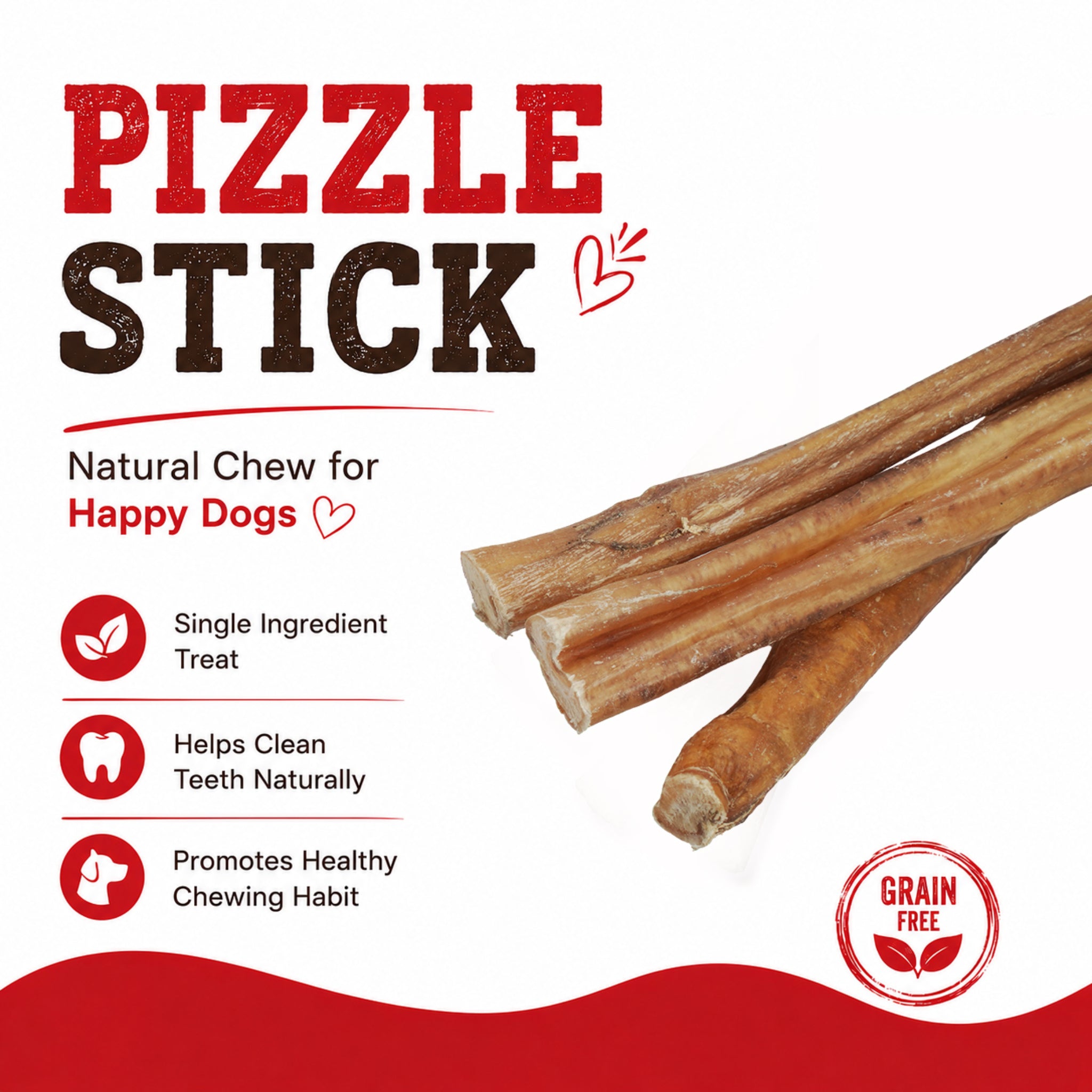 Pizzle Sticks 12" - 5 Pcs