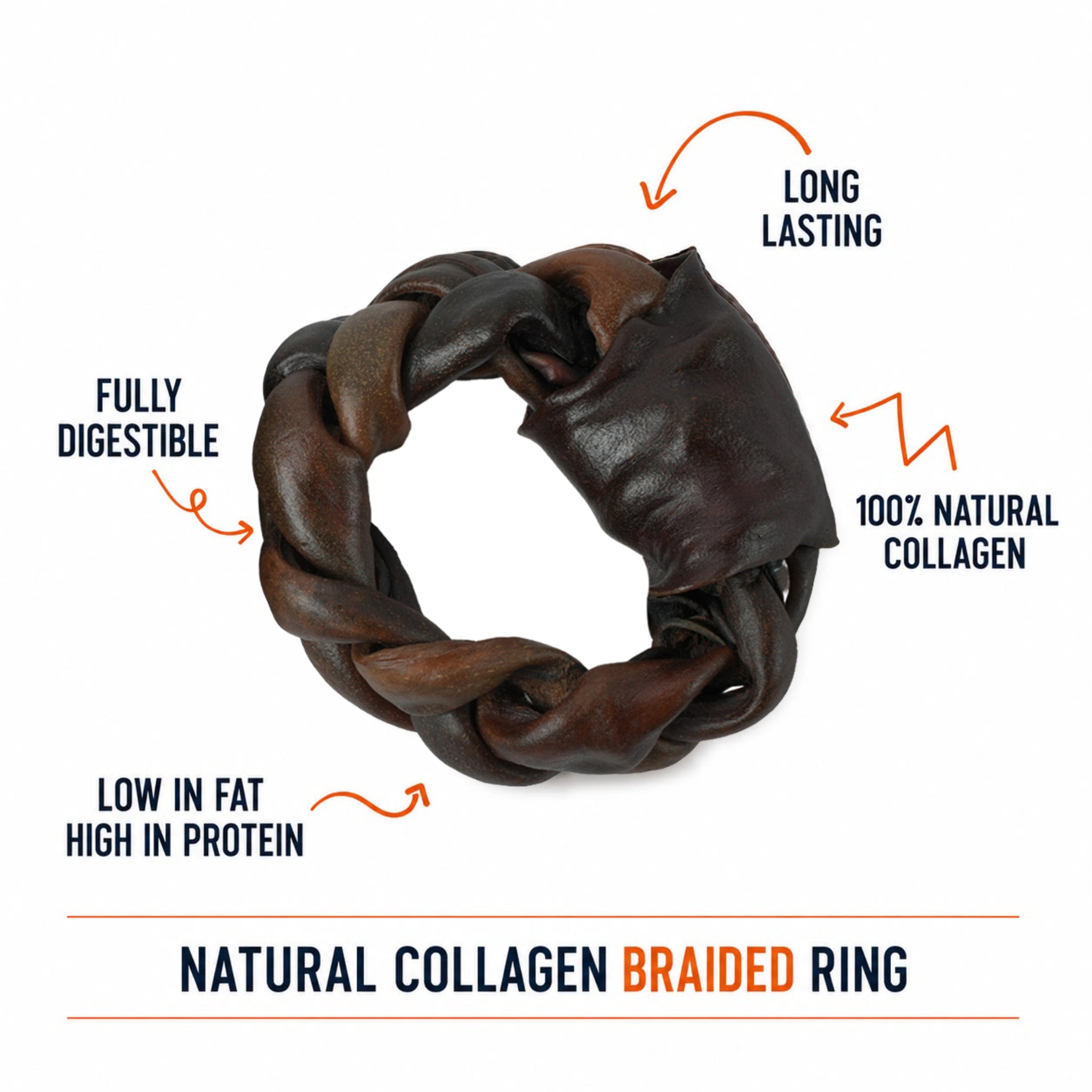 Natural Collagen Braided Rings - 2 Pcs