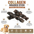 Collagen Braided Sticks 6" - 3 Pcs