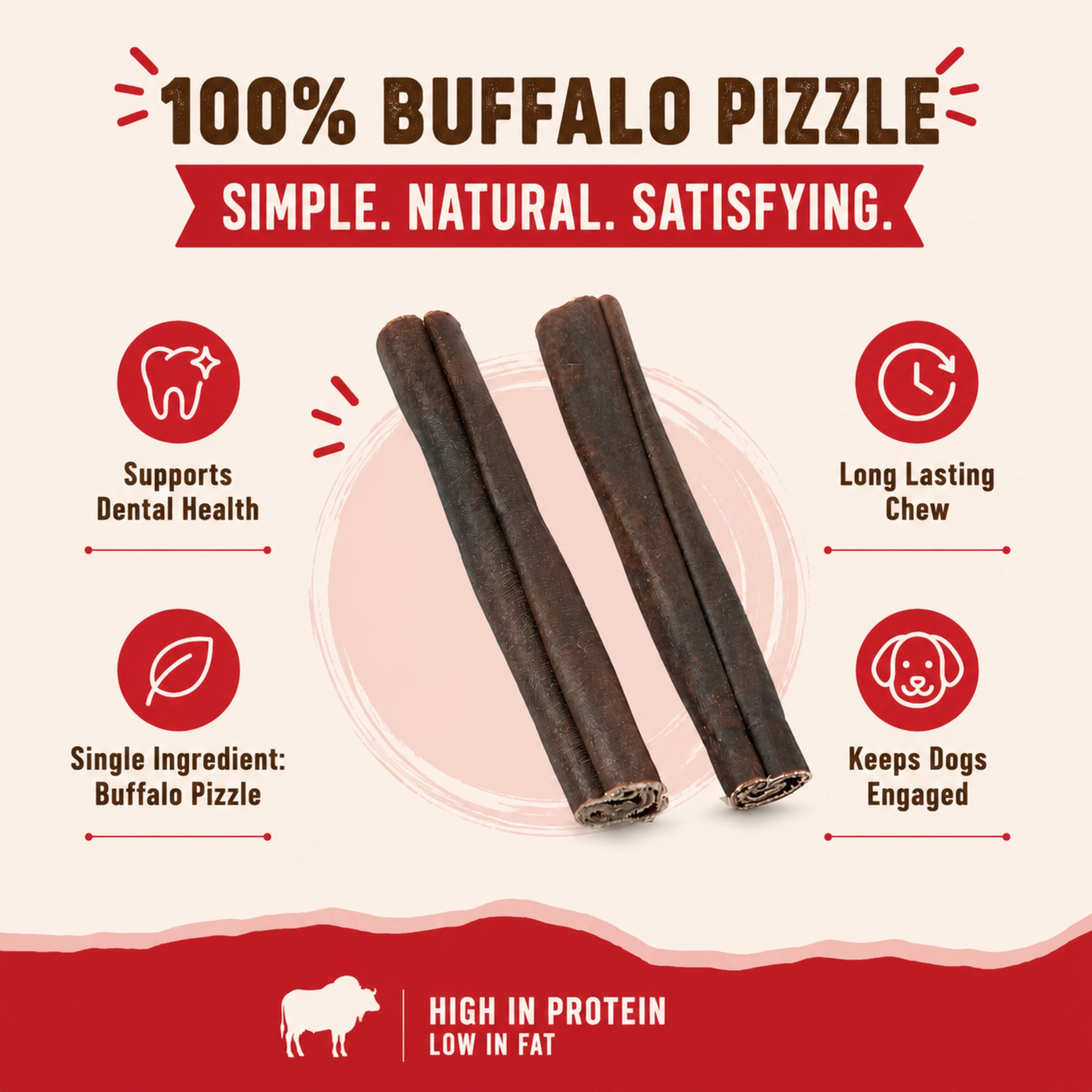 Natural Collagen Sticks 6" - 8 Pcs