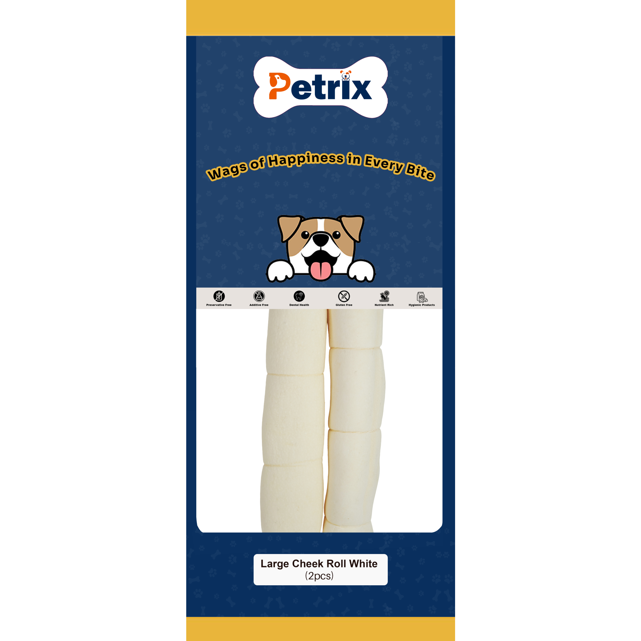 Large Cheek Rolls White - 2 Pcs