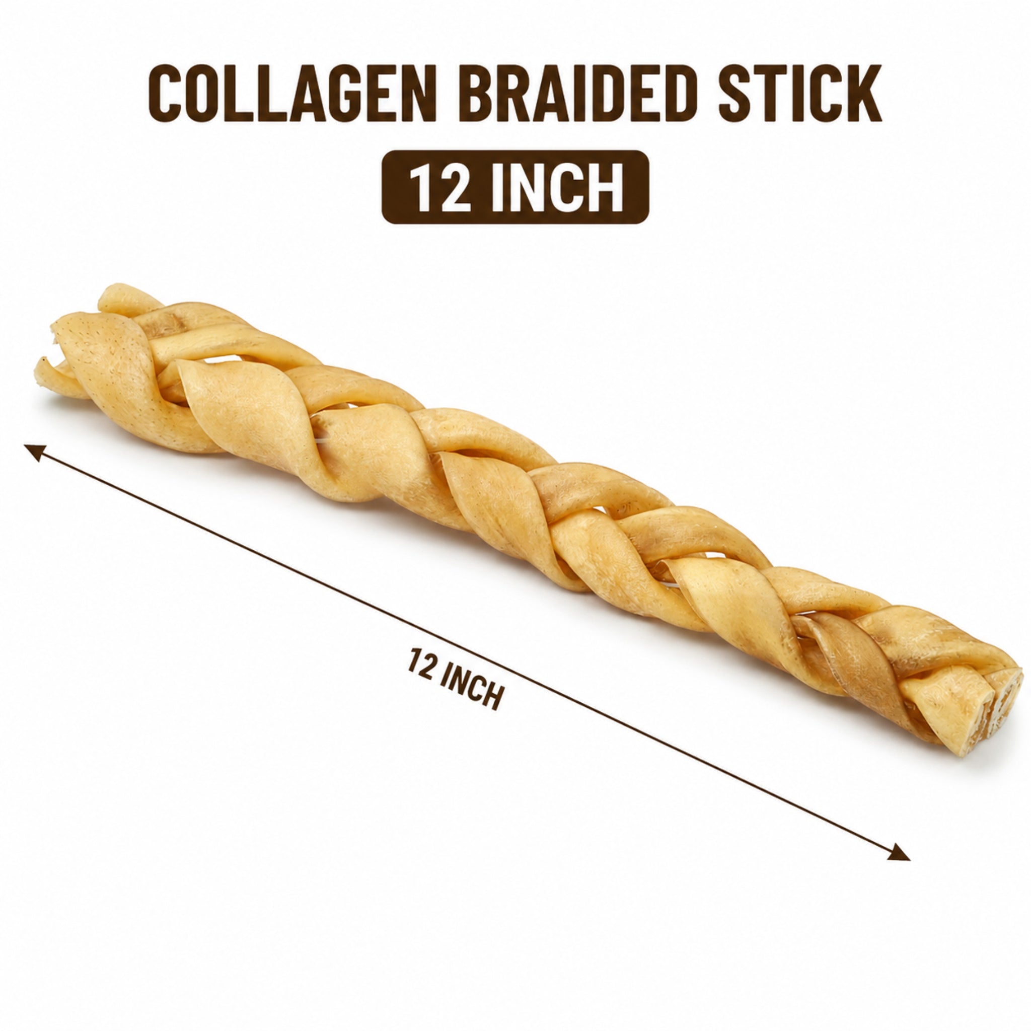 Collagen Braided Sticks 12" - 4 Pcs