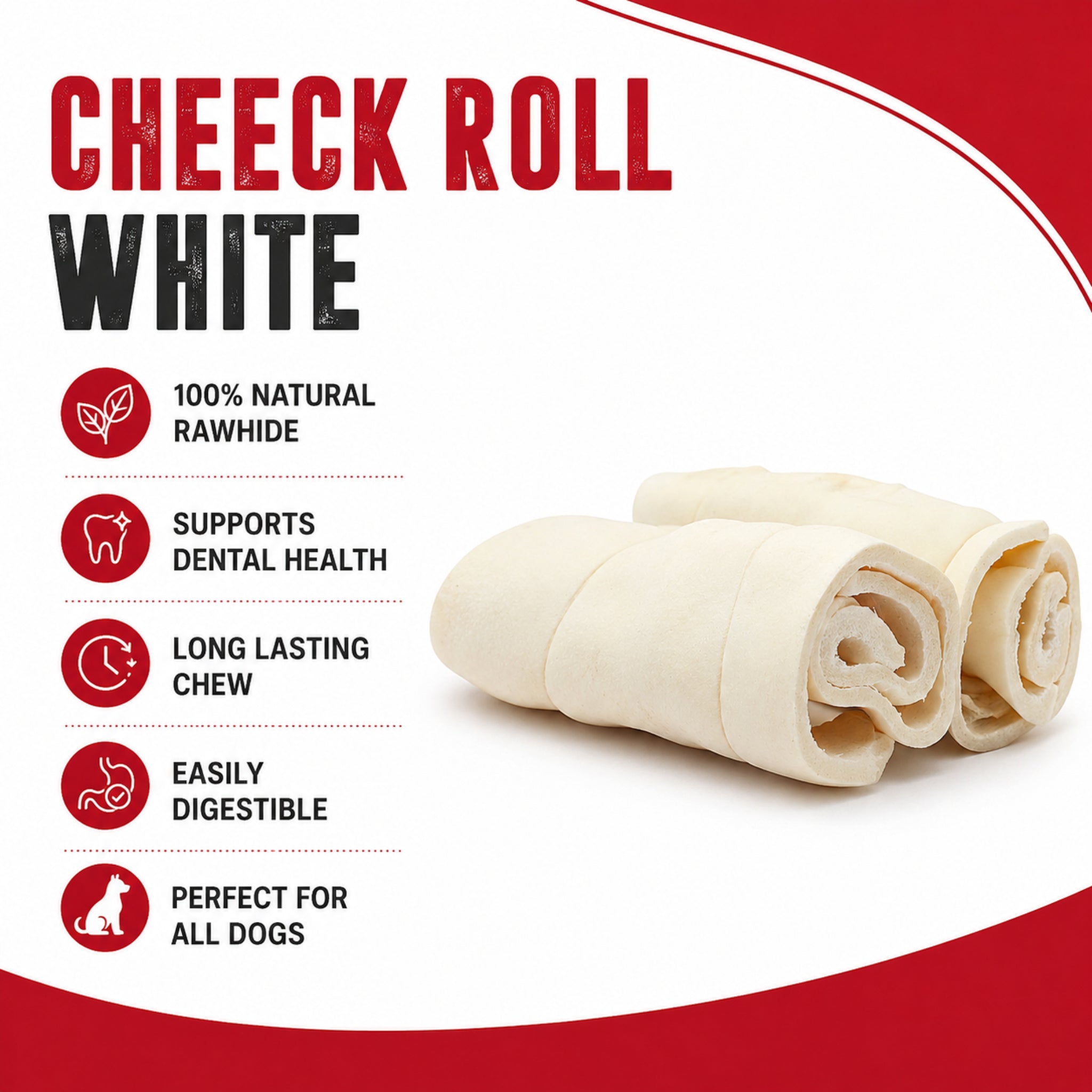 Small Cheek Rolls White - 2 Pcs