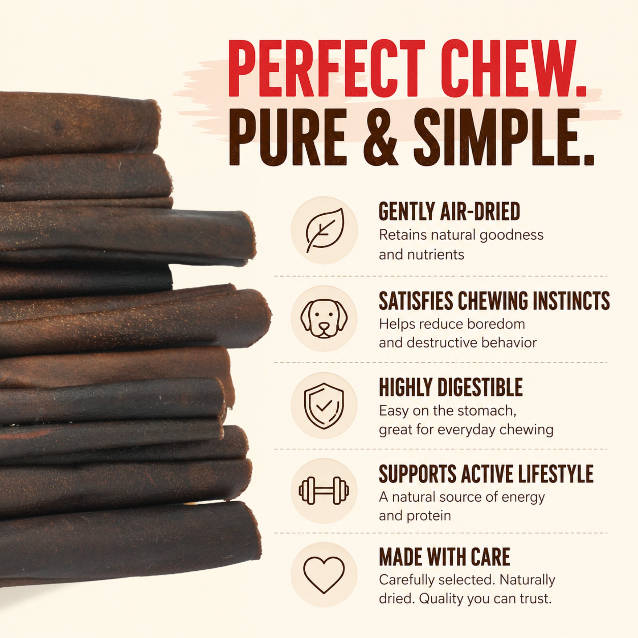 Natural Collagen Sticks 6" - 8 Pcs