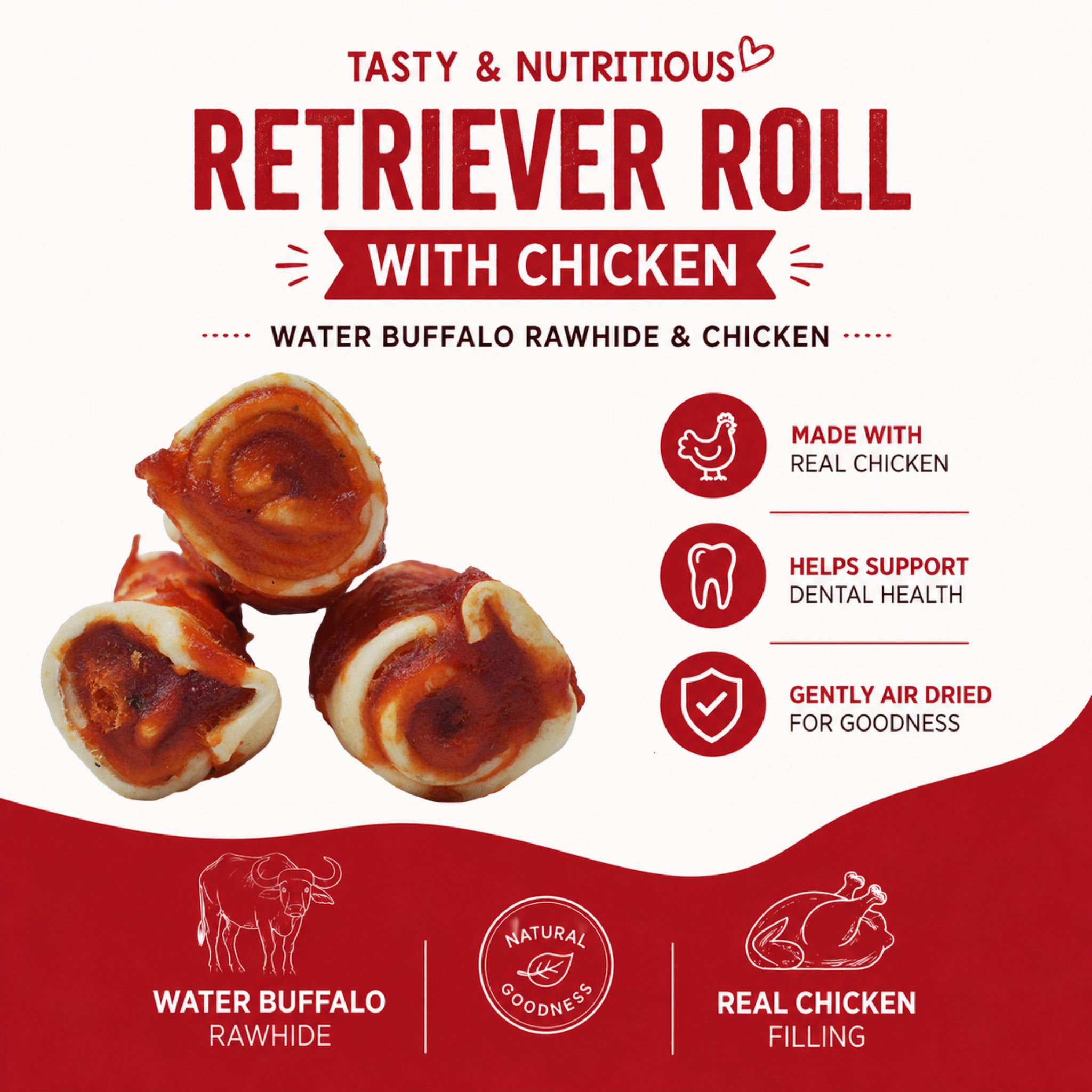 Retriever Rolls with Chicken - 3 Pcs