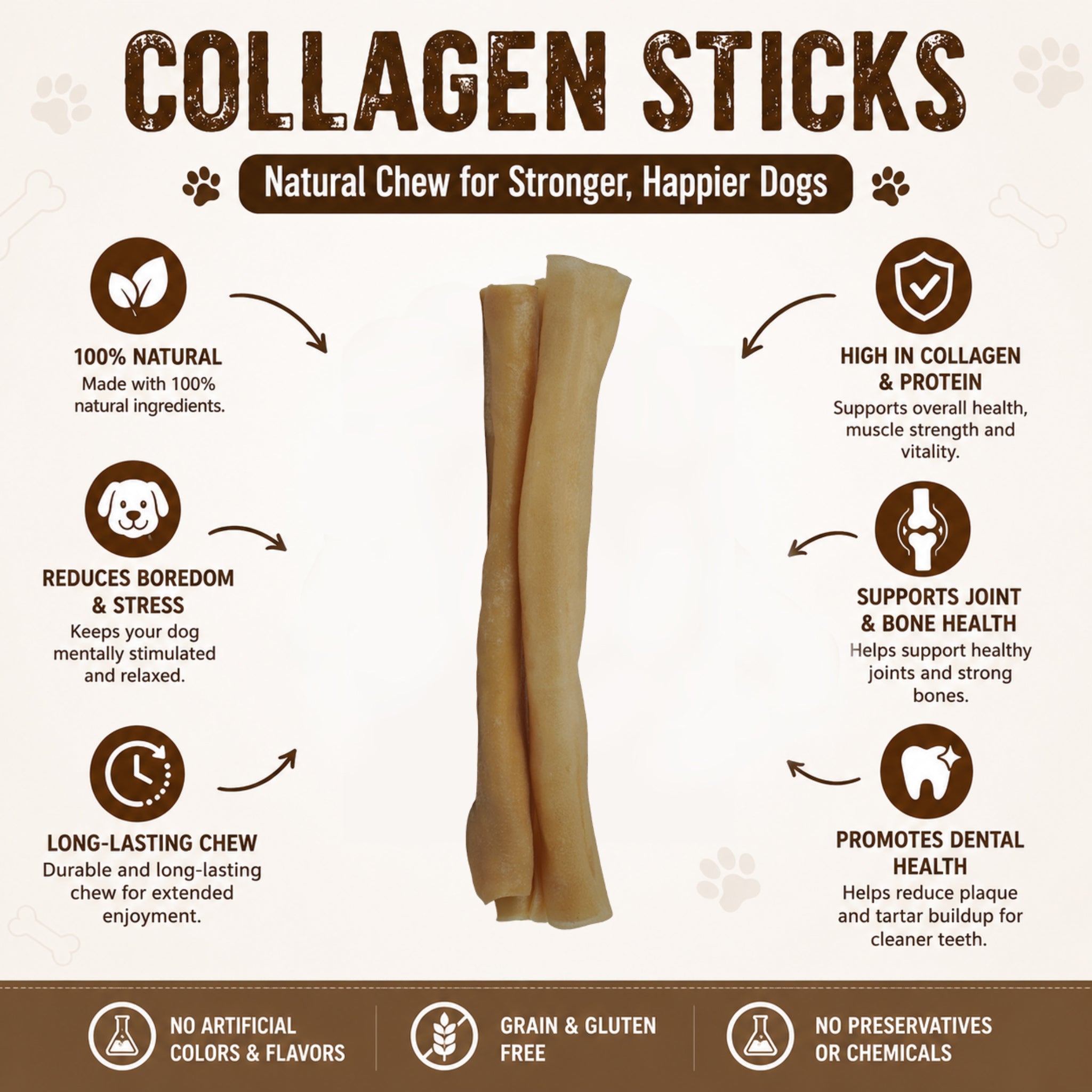 Collagen Sticks 12" - 6 Pcs