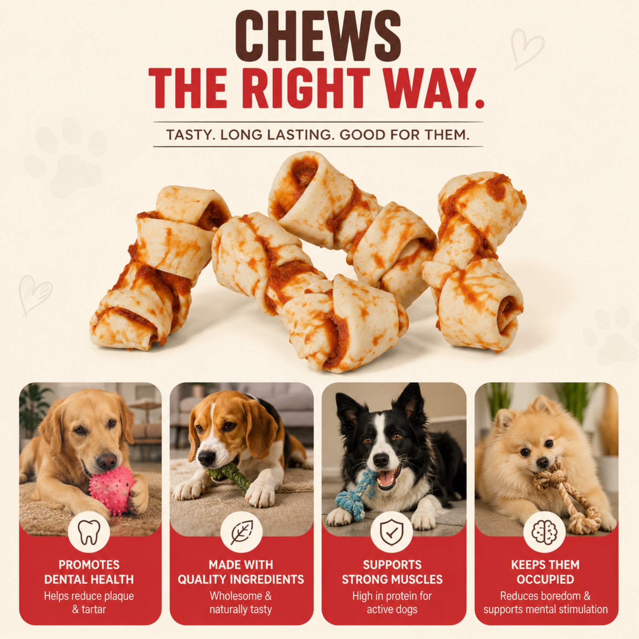 Knotted Bones Chicken Wrapped 4" - 4 Pcs