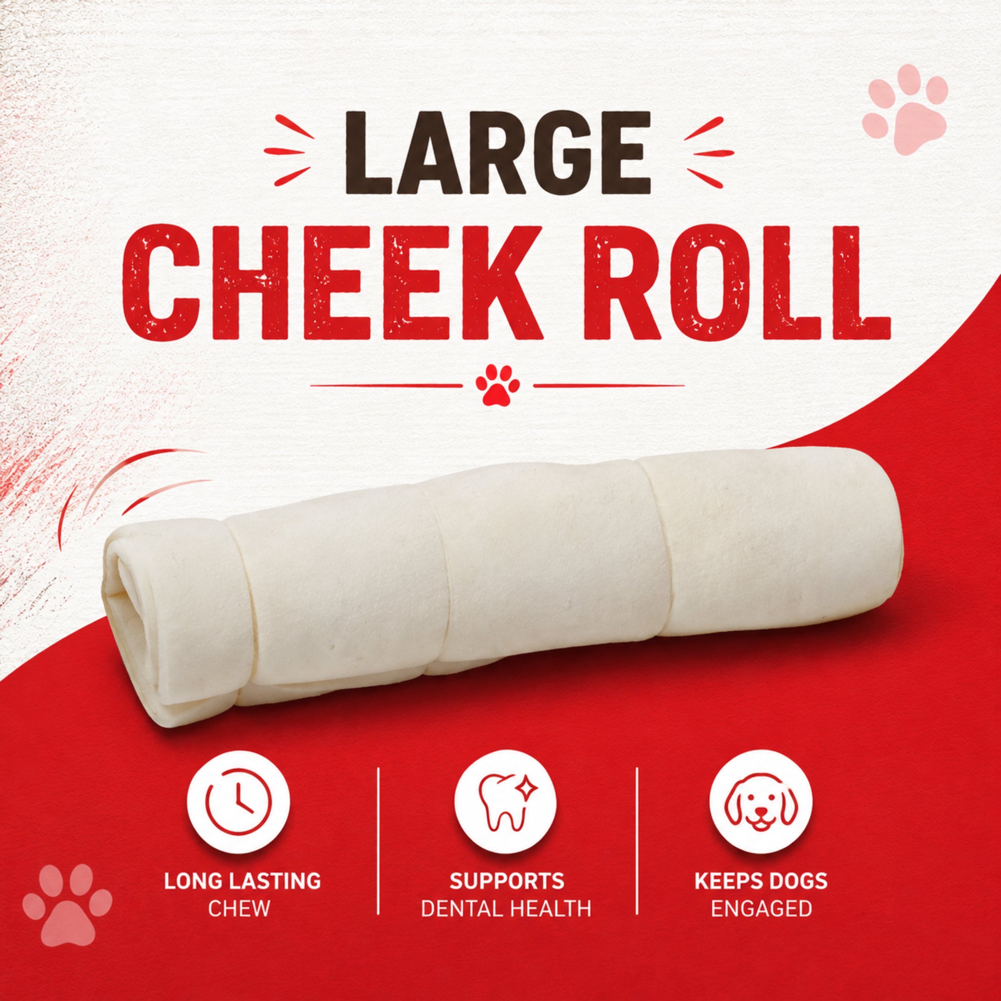 Large Cheek Rolls White - 2 Pcs