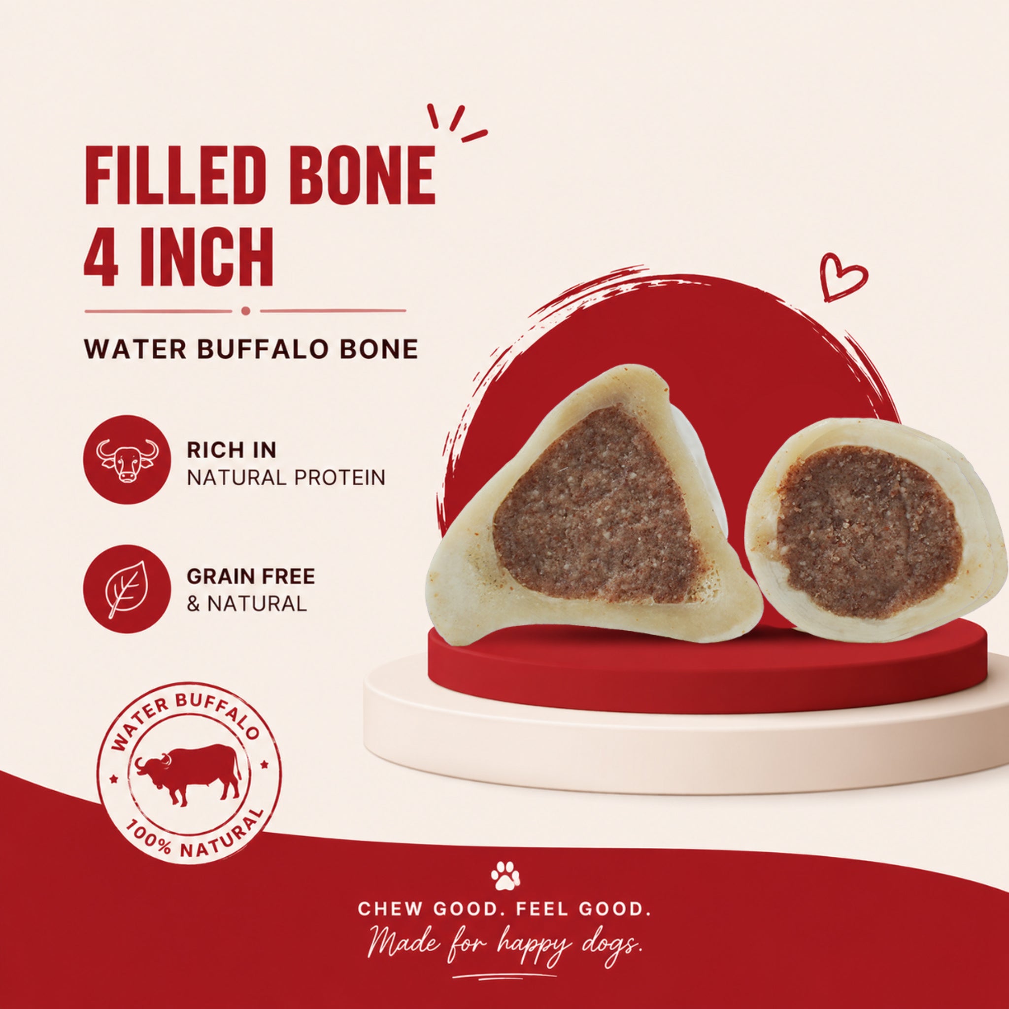 Filled Bones 4" - 2 Pcs