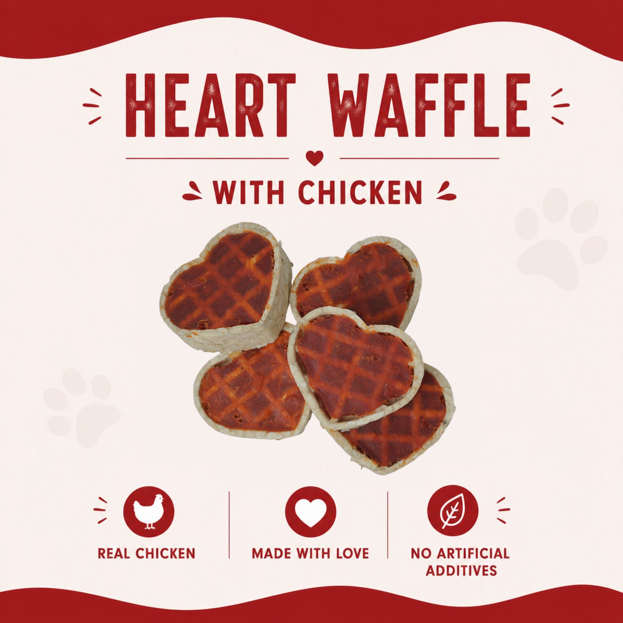 Heart Waffles with Chicken - 5 Pcs