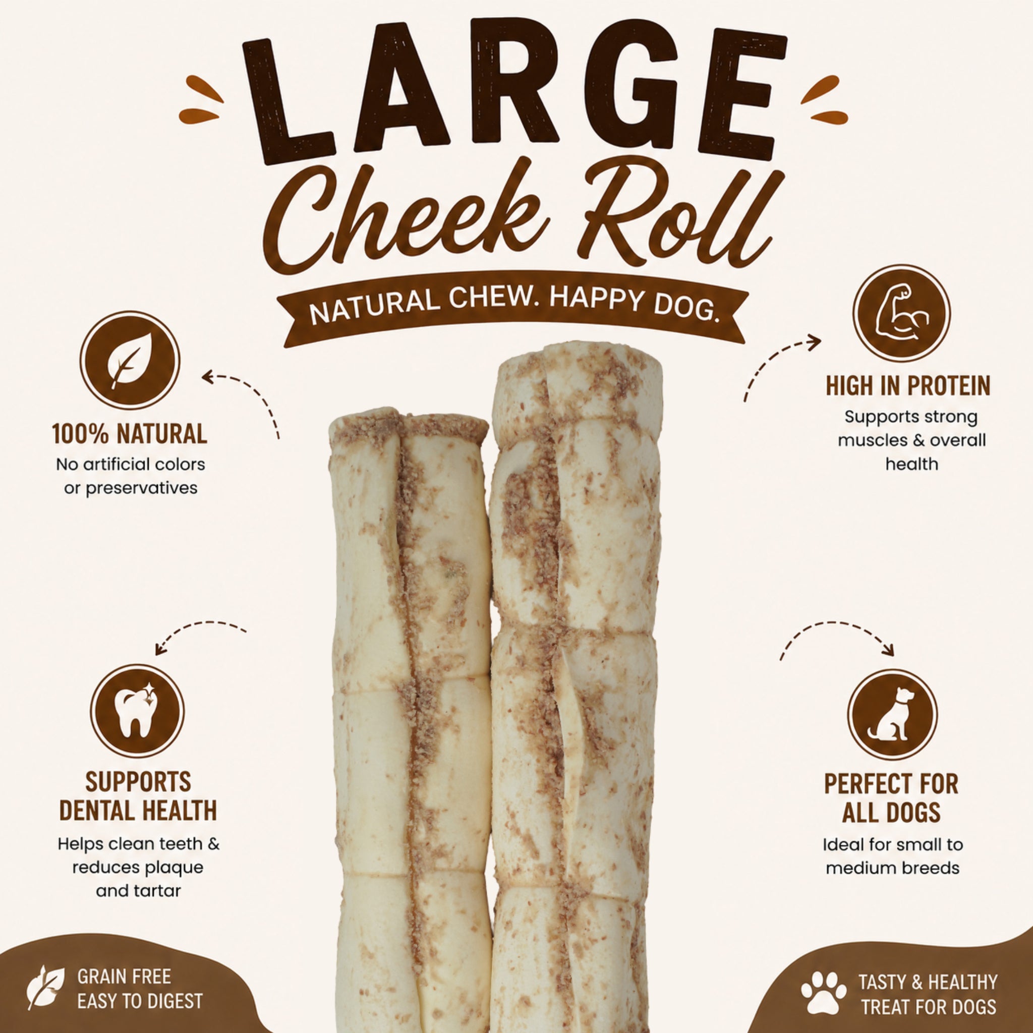 Large Cheek Roll Peanut - 2 Pcs