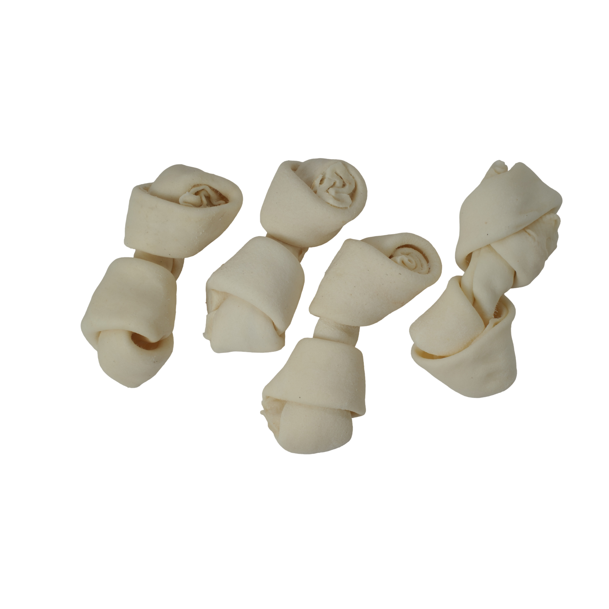Knotted Bones White 4" - 4 Pcs