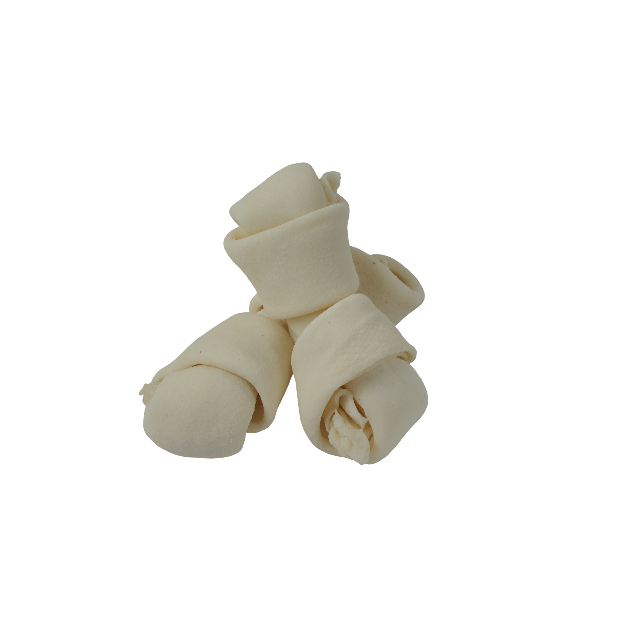 Knotted Bones White 4" - 4 Pcs