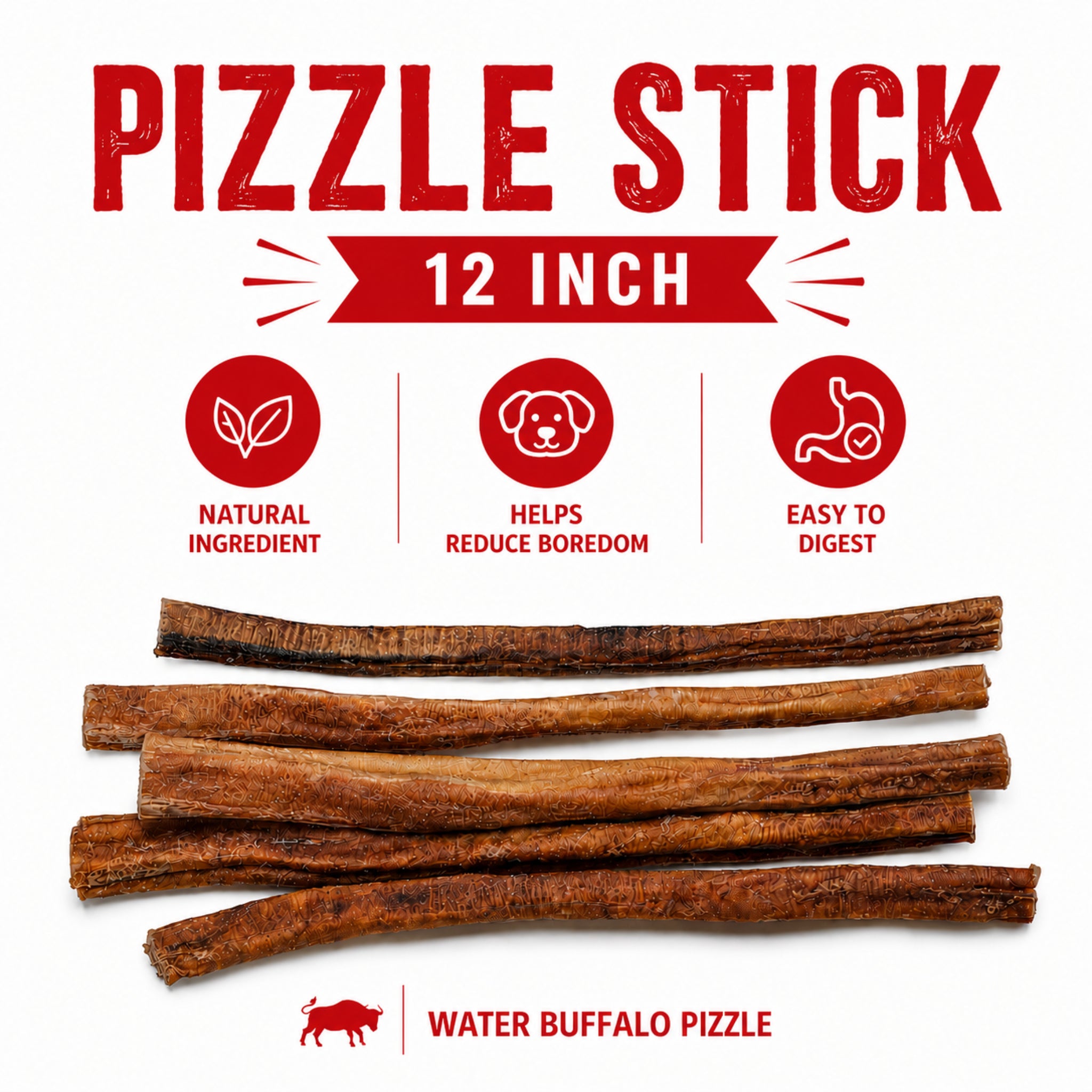 Pizzle Sticks 12" - 5 Pcs