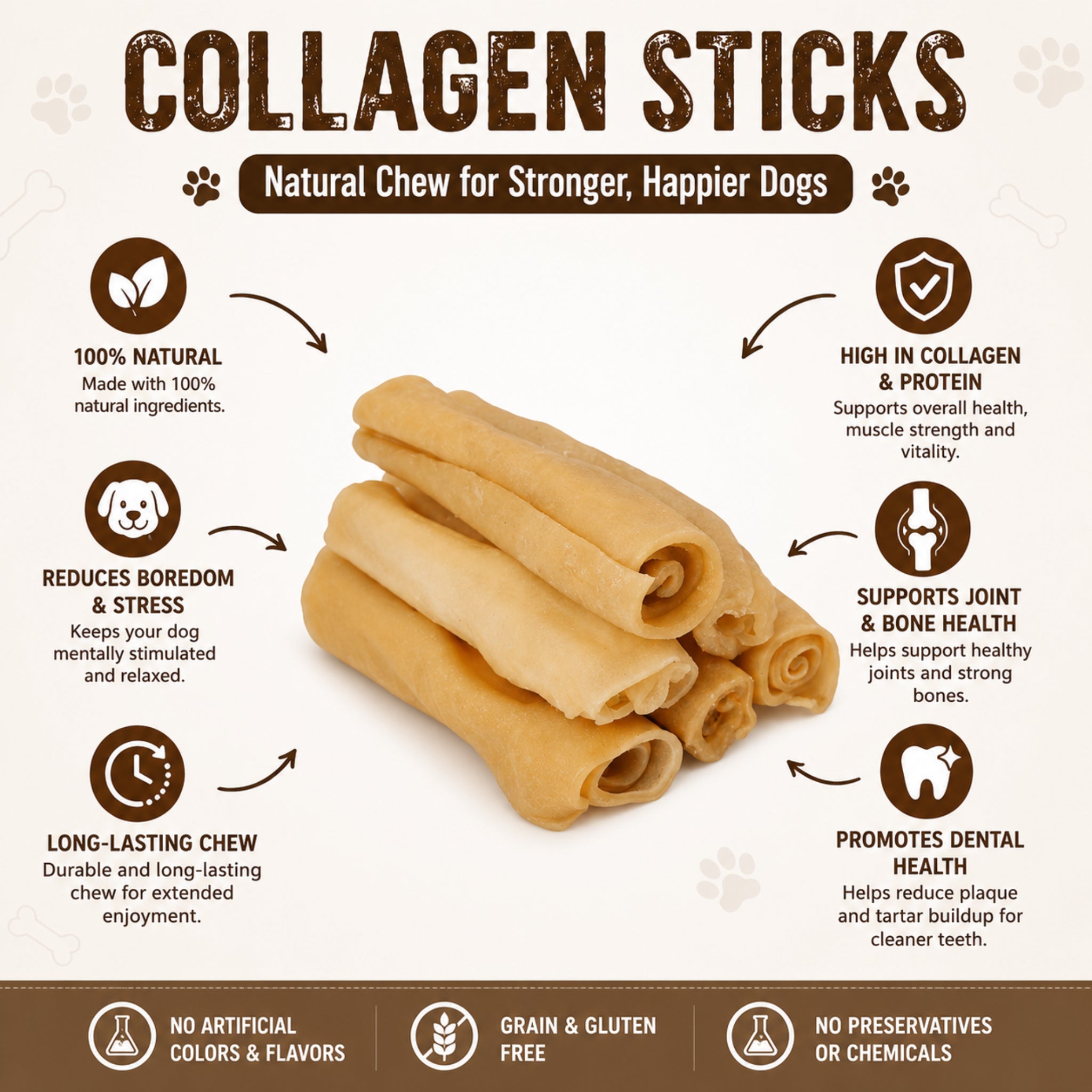 Collagen Sticks 6" - 6 Pcs