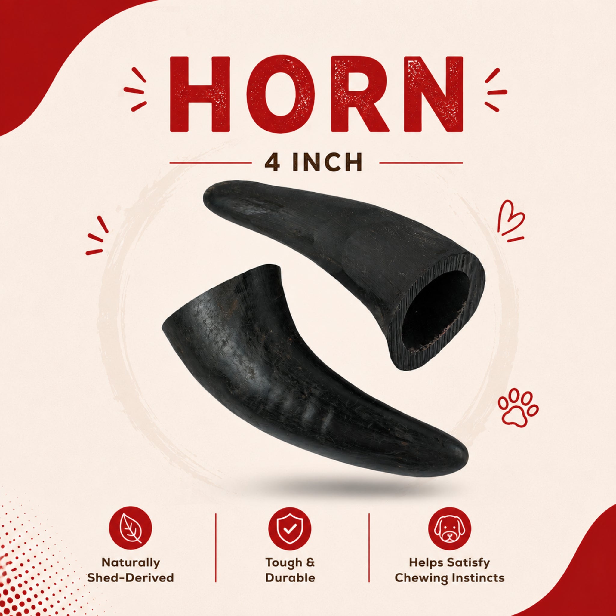 Horns 4" - 3 Pcs