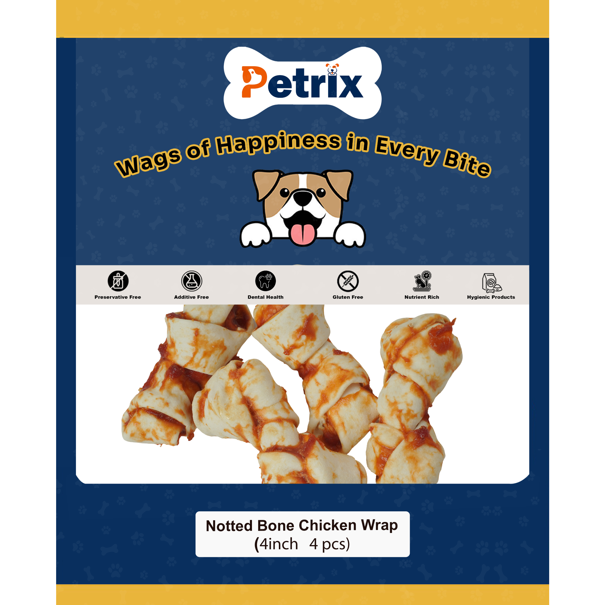 Knotted Bones Chicken Wrapped 4" - 4 Pcs
