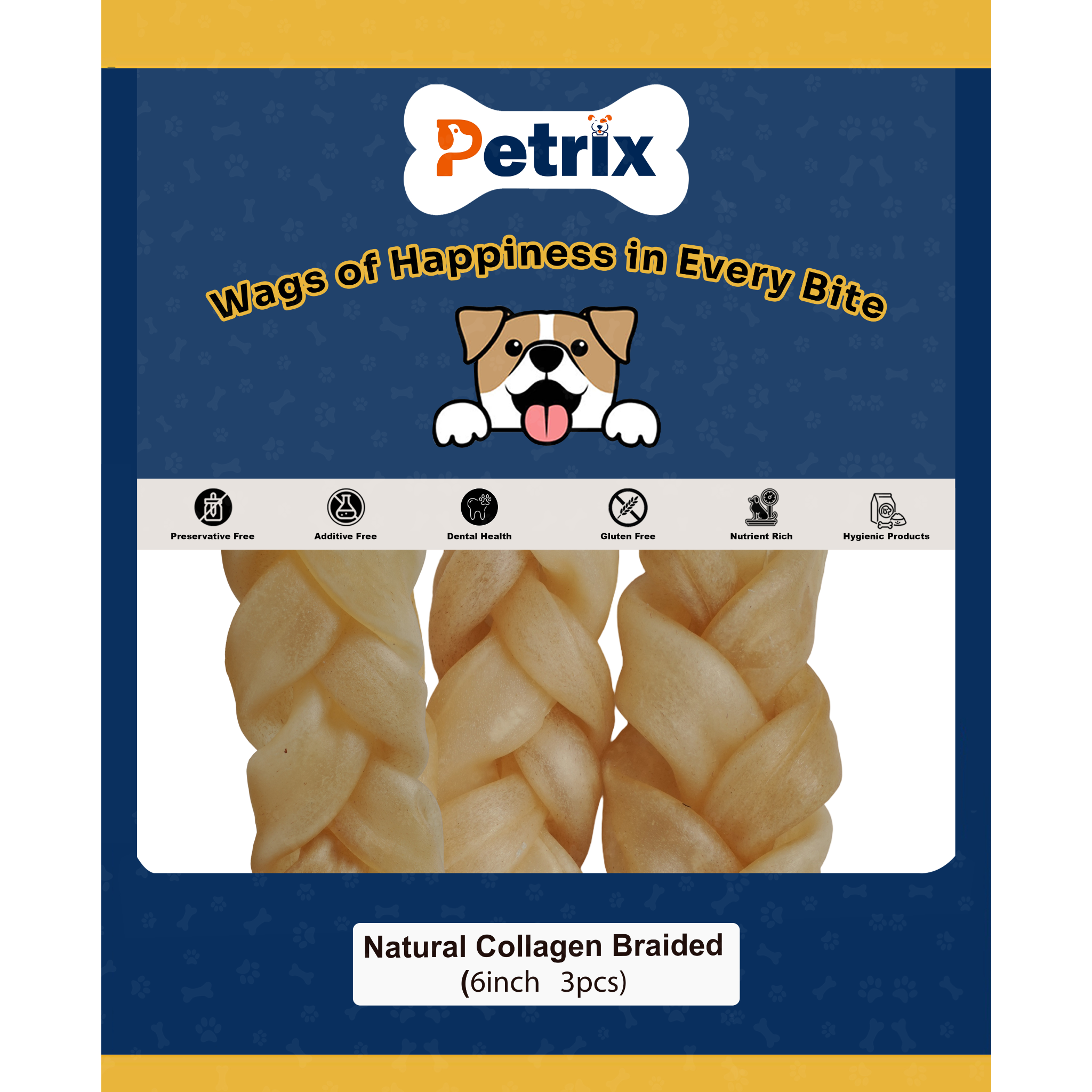 Natural Collagen Braided 6" - 3 Pcs
