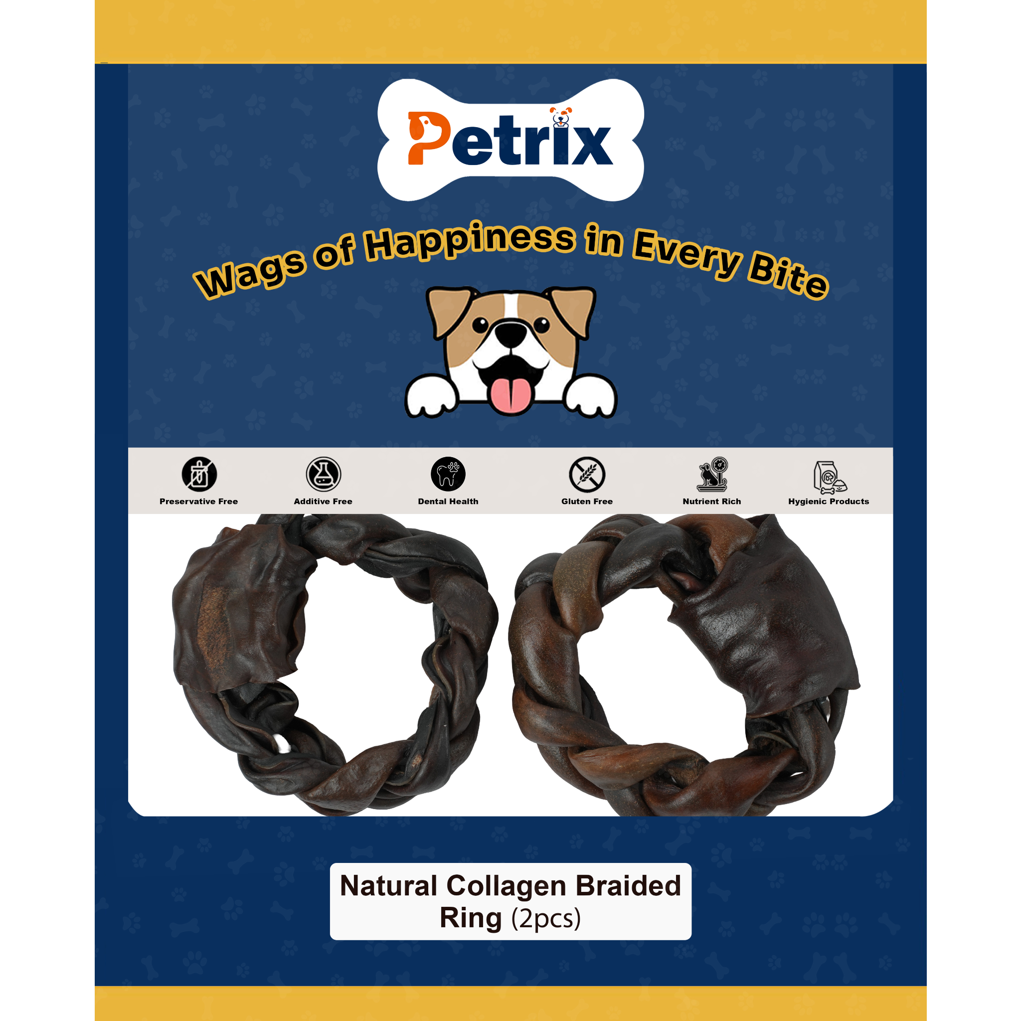 Natural Collagen Braided Rings - 2 Pcs