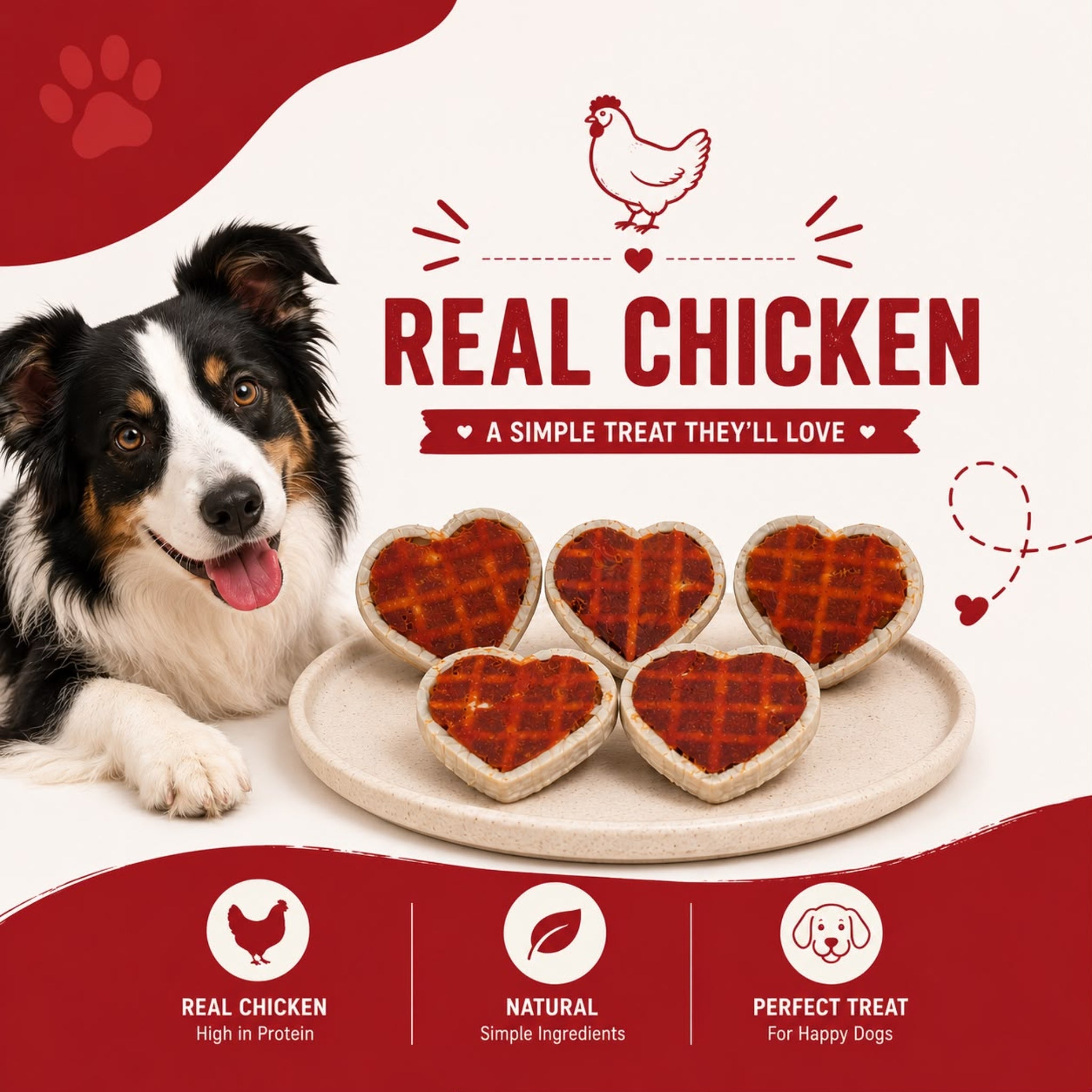 Heart Waffles with Chicken - 5 Pcs