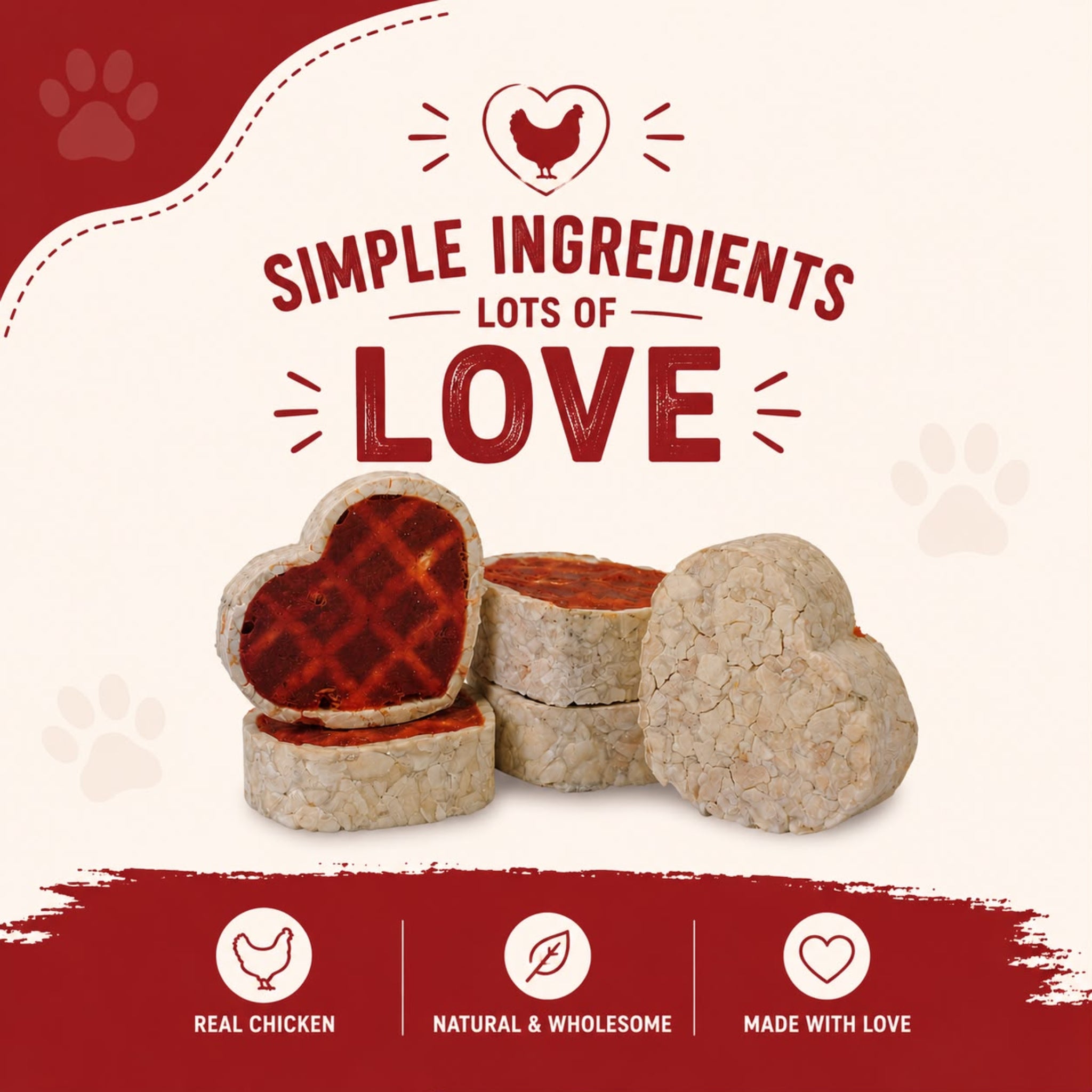 Heart Waffles with Chicken - 5 Pcs