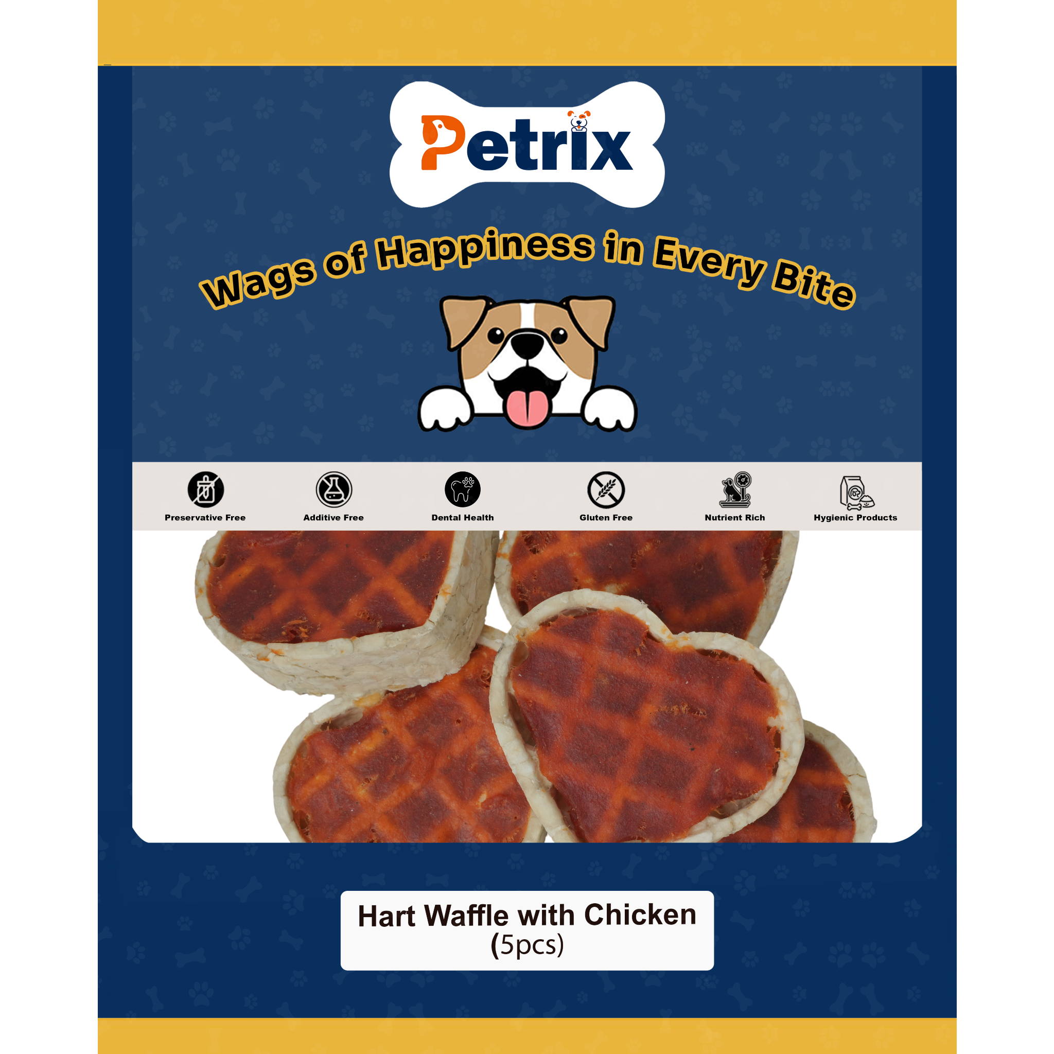 Heart Waffles with Chicken - 5 Pcs