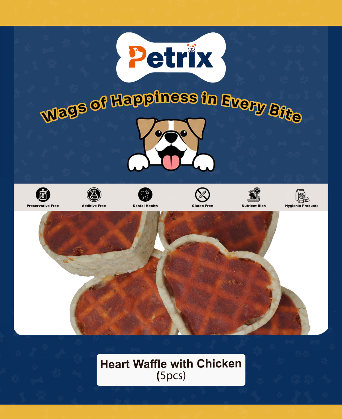 Heart Waffles with Chicken - 5 Pcs