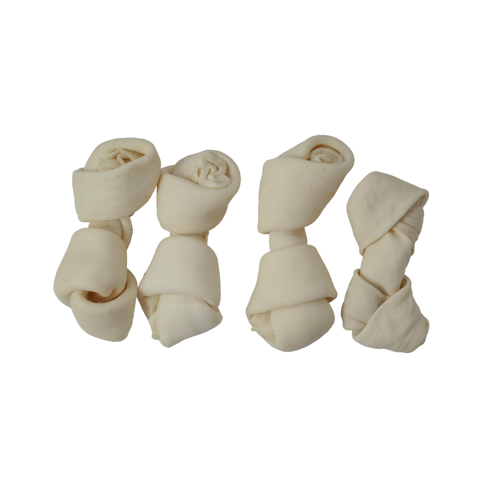 Knotted Bones White 4" - 4 Pcs