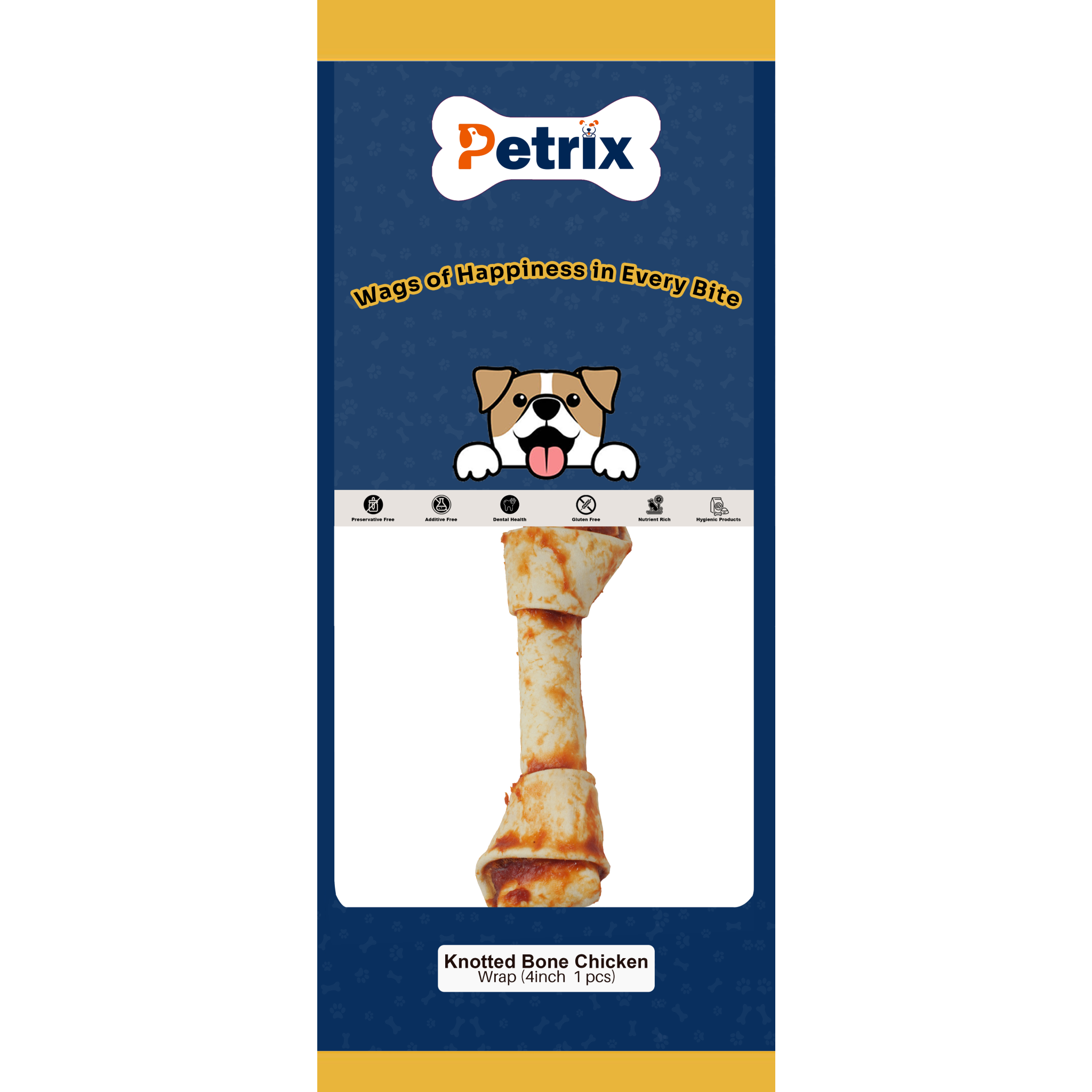 Knotted Bone Chicken Wrapped 9" - 1 Pcs