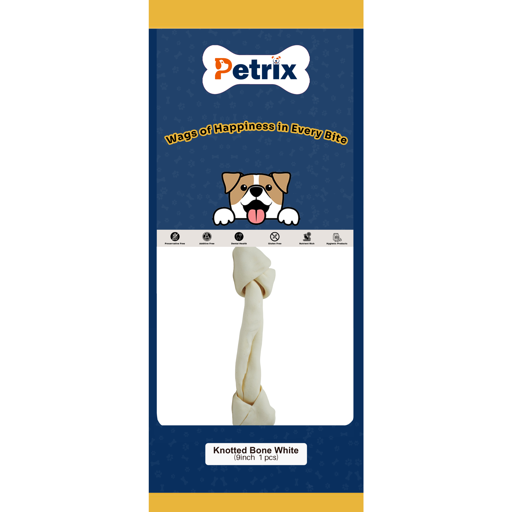 Knotted Bone White 9" - 1 Pcs